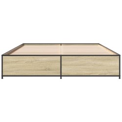Cadre de lit sans matelas chêne sonoma 140x200 cm 