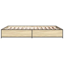 Cadre de lit sans matelas chêne sonoma 140x200 cm 