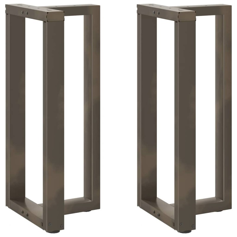 Pieds de table de bar en forme de T, 2 pièces, noir, 50 x 35 x (90-91) cm, acier 