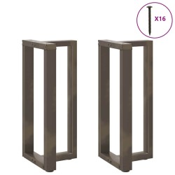 Pieds de table de bar en forme de T, 2 pièces, noir, 50 x 35 x (90-91) cm, acier 