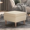 Tabouret avec pieds en bois Crème Tissu 