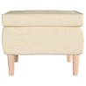 Tabouret avec pieds en bois Crème Tissu 