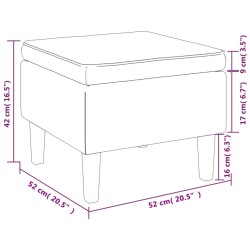 Tabouret avec pieds en bois Crème Tissu 
