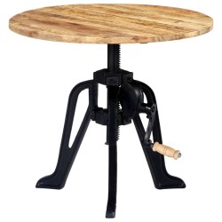 Table d'appoint 60x(46-63) cm Bois de manguier massif et fonte 
