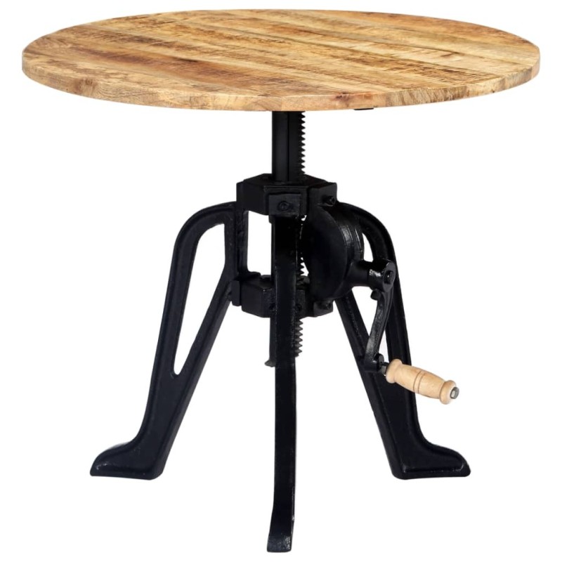 Table d'appoint 60x(46-63) cm Bois de manguier massif et fonte Table d'appoint 60x(46-63) cm Bois de manguier massif et fonte