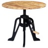Table d'appoint 60x(46-63) cm Bois de manguier massif et fonte 