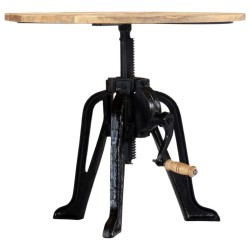 Table d'appoint 60x(46-63) cm Bois de manguier massif et fonte 