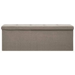 Banc de rangement pliable Taupe Faux lin 
