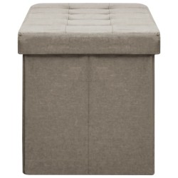 Banc de rangement pliable Taupe Faux lin 