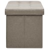 Banc de rangement pliable Taupe Faux lin 