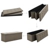 Banc de rangement pliable Taupe Faux lin 