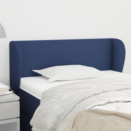 Tête de lit avec oreilles Bleu 93x23x78/88 cm Tissu 