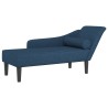 Chaise longue avec coussins bleu tissu 