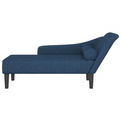 Chaise longue avec coussins bleu tissu 