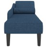 Chaise longue avec coussins bleu tissu 