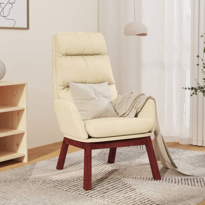 Chaise de relaxation Crème Tissu Chaise de relaxation Crème Tissu