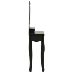 Ensemble de coiffeuse avec tabouret Noir 50x59x136 cm Paulownia 