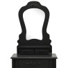 Ensemble de coiffeuse avec tabouret Noir 50x59x136 cm Paulownia 