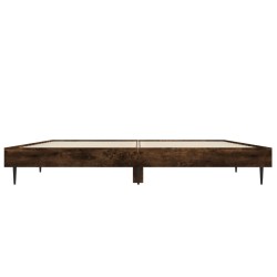 Cadre de lit sans matelas chêne fumé 135x190 cm bois ingénierie 