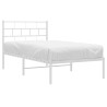 Cadre de lit métal sans matelas et tête de lit blanc 100x190 cm 