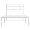 Cadre de lit métal sans matelas et tête de lit blanc 100x190 cm 