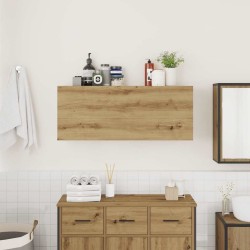 Armoire murale de bain chêne artisanal bois d'ingénierie 
