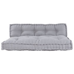 Coussin de canapé paletteavec dossier en tissu gris 