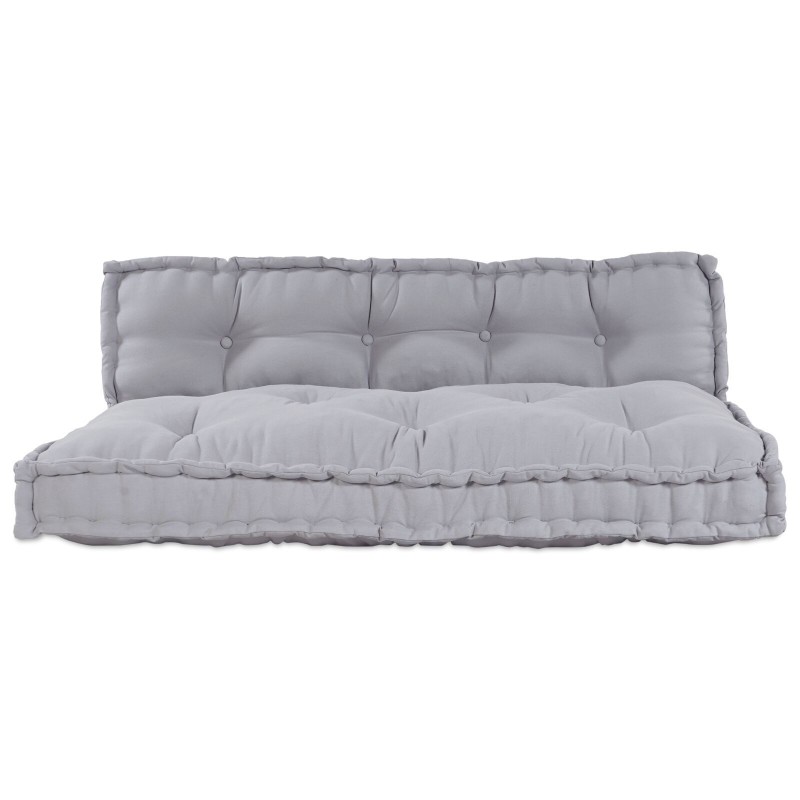 Coussin de canapé paletteavec dossier en tissu gris 