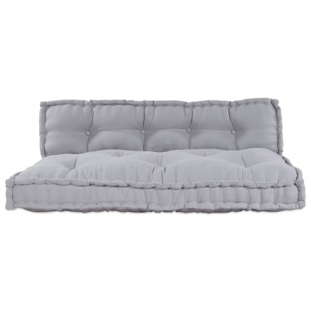 Coussin de canapé paletteavec dossier en tissu gris 