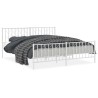 Cadre de lit métal sans matelas et pied de lit blanc 183x213 cm 