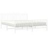 Cadre de lit métal sans matelas et pied de lit blanc 183x213 cm 
