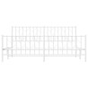 Cadre de lit métal sans matelas et pied de lit blanc 183x213 cm 