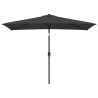 Parasol d'extérieur avec mât en métal 300x200 cm anthracite 