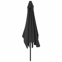 Parasol d'extérieur avec mât en métal 300x200 cm anthracite 