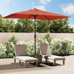 Parasol d'extérieur avec mât en métal 300x200 cm terre cuite 