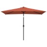 Parasol d'extérieur avec mât en métal 300x200 cm terre cuite 