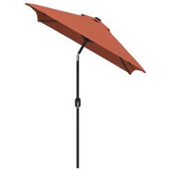 Parasol d'extérieur avec mât en métal 300x200 cm terre cuite 