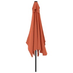 Parasol d'extérieur avec mât en métal 300x200 cm terre cuite 