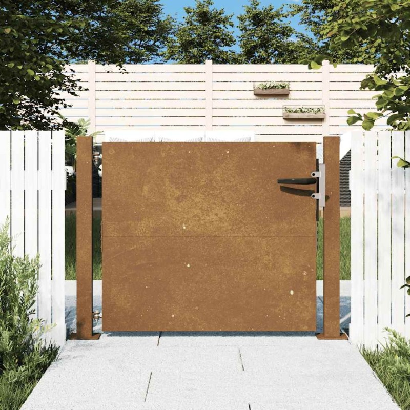 Portail de jardin 105x80 cm acier corten 
