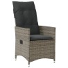 Chaise inclinable de jardin avec coussins gris résine tressée 