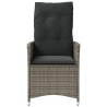 Chaise inclinable de jardin avec coussins gris résine tressée 