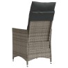 Chaise inclinable de jardin avec coussins gris résine tressée 