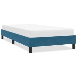 Cadre de lit sans matelas bleu foncé 80x220 cm velours 