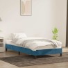 Cadre de lit sans matelas bleu foncé 80x220 cm velours 