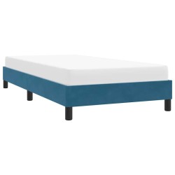 Cadre de lit sans matelas bleu foncé 80x220 cm velours 