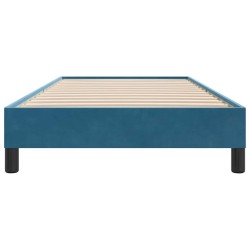 Cadre de lit sans matelas bleu foncé 80x220 cm velours 