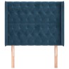 Tête de lit avec oreilles Bleu foncé 93x16x118/128 cm Velours 