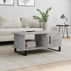 Table basse gris béton 90x50x40 cm bois d'ingénierie 