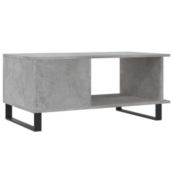 Table basse gris béton 90x50x40 cm bois d'ingénierie 