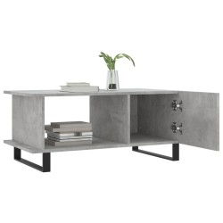Table basse gris béton 90x50x40 cm bois d'ingénierie 